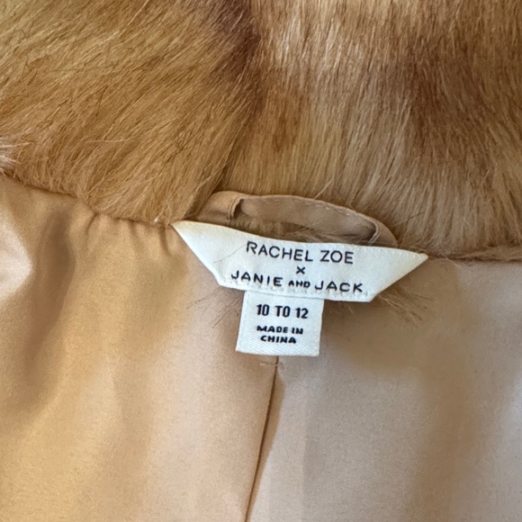 Rachel Zoe x Janie and Jack Faux Fur Tan Jacket Coat like new - Picture 3 of 4